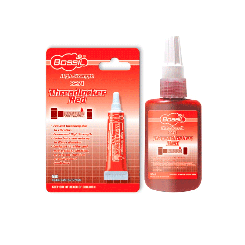 [14239] 14239 BOSSIL THREADLOCKER RED 50ML BS-8271 12X144 CTN (HIGH STRENGTH)